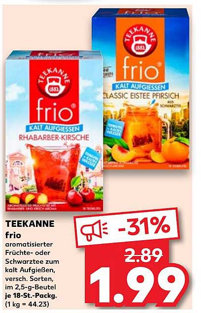 TEEKANNE frio aromatisierter Früchtetee oder Schwarztee