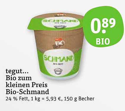 tegut... Bio Schmand 150 g
