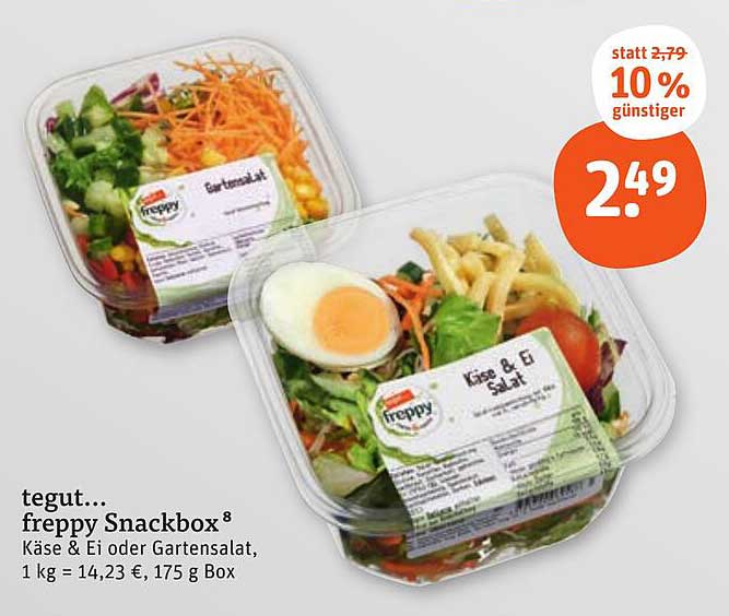 tegut... freppy Snackbox Käse & Ei oder Gartensalat