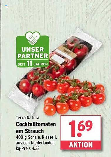 Terra Natura Cocktailtomaten am Strauch 400-g-Schale