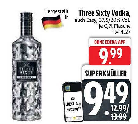 Three Sixty Vodka, 0,71L – Jetzt im Angebot!