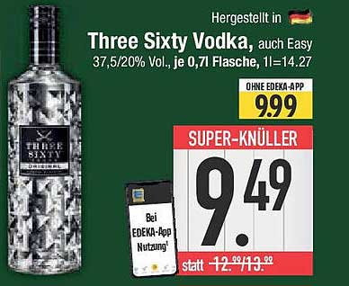 Three Sixty Vodka 0,7l - Hammerangebot!