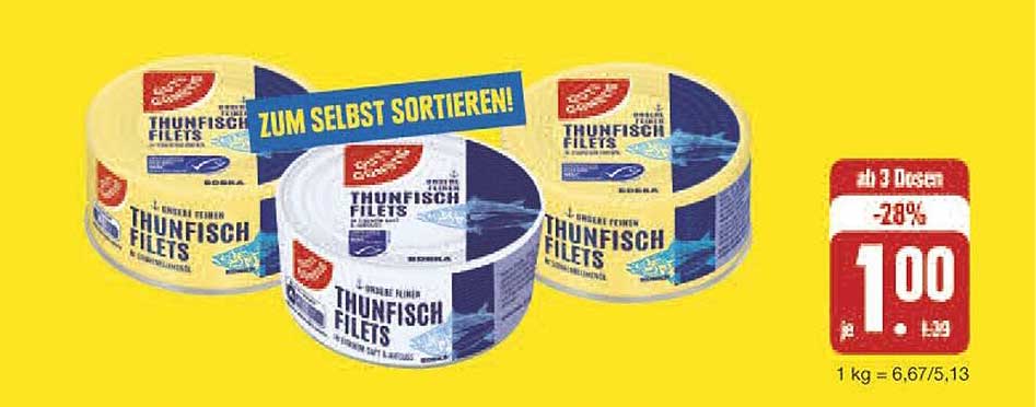 Thunfischfilets – zum selber sortieren!