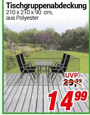 Tischgruppenabdeckung 210 x 210 x 90 cm, aus Polyester