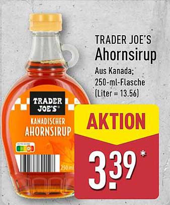 TRADER JOE'S Ahornsirup 250 ml Flasche
