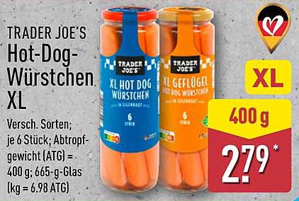 TRADER JOE'S Hot-Dog-Würstchen XL