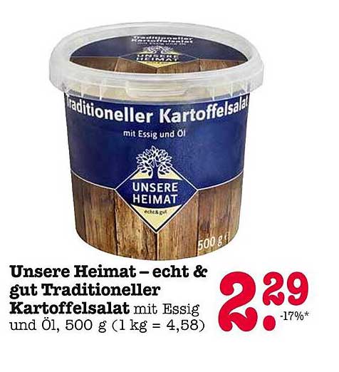 Traditioneller Kartoffelsalat mit Essig und Öl 500 g