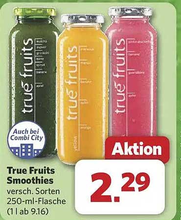True Fruits Smoothies - verschiedene Sorten 250-ml-Flasche