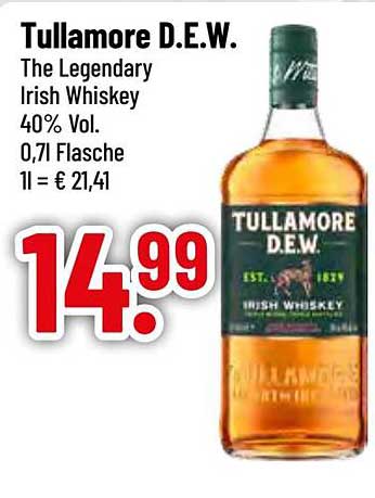 Tullamore D.E.W. Irish Whiskey 0,7l - Jetzt im Angebot!