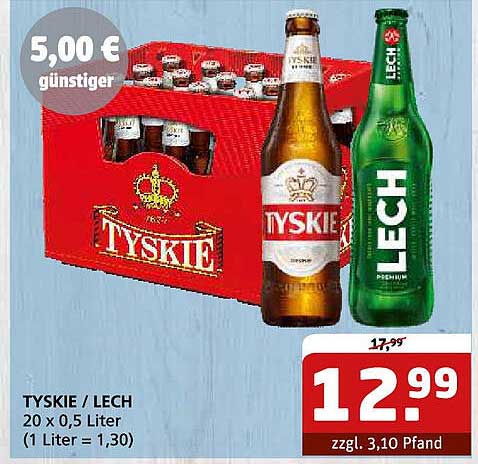 TYSKIE / LECH 20 x 0,5 Liter
