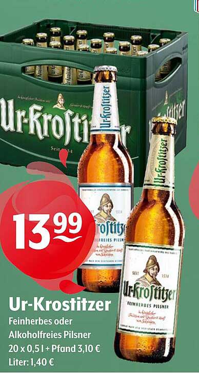 Ur-Krostitzer Feinerbesse oder Alkoholfreies Pilsner 20 x 0,5 l