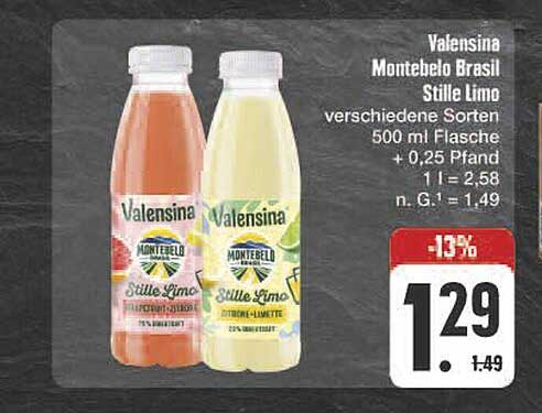 Valensina Montebelo Brasil Stille Limo 500 ml