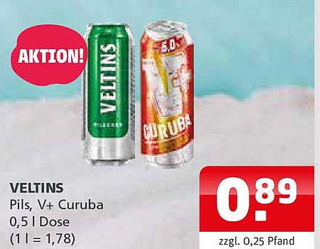 VELTINS Pils, V+ Curuba 0,5 l Dose