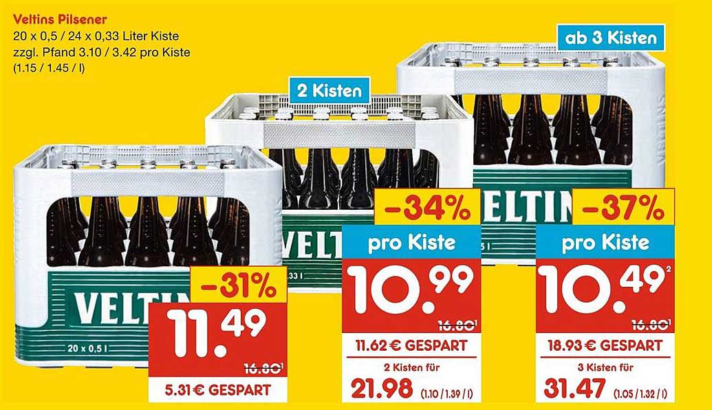 Veltins Pilsener 24 x 0,33 Liter Kiste