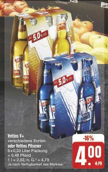 Veltins V+ verschiedene Sorten oder Veltins Pilsener 6 x 0,33 Liter Packung