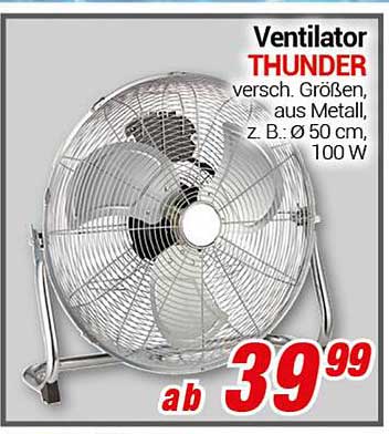 Ventilator THUNDER - Verschiedene Größen, aus Metall, Ø 50 cm, 100 W