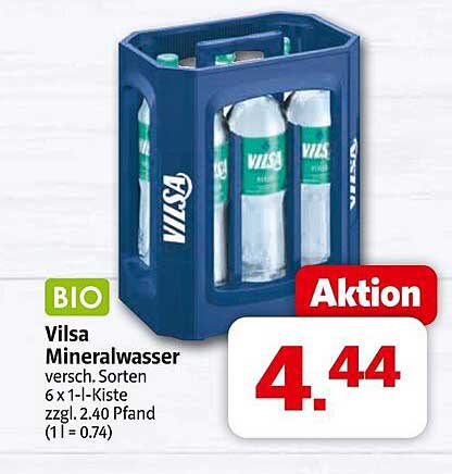 Vilsa Mineralwasser 6 x 1 l Kiste - BIO-Qualität