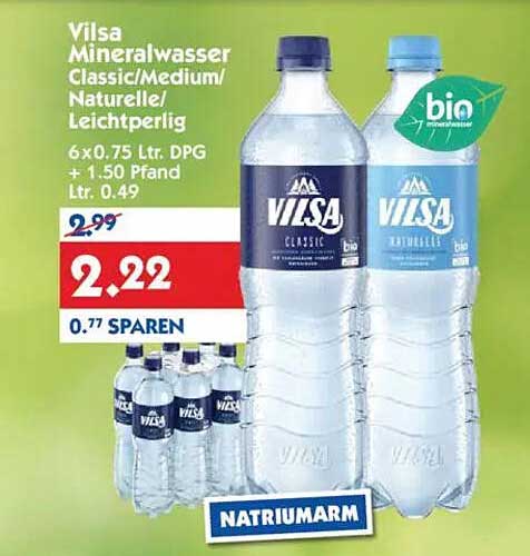 Vilsa Mineralwasser Classic/Medium/Naturelle/Leichtperlig 6x0.75 Ltr.