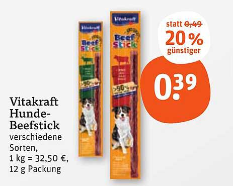 Vitakraft Hunde-Beefstick verschiedene Sorten, 12 g Packung