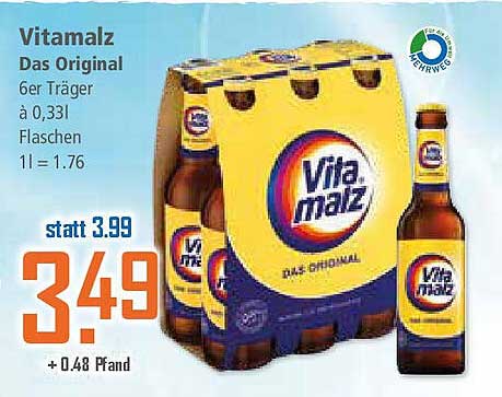 Vitamalz Das Original 6er Träger à 0,33L Flaschen