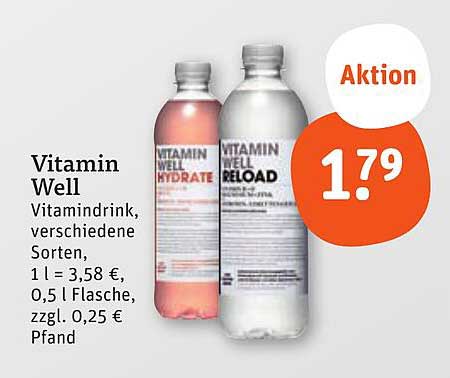 Vitamin Well – Vitamindrink, verschiedene Sorten