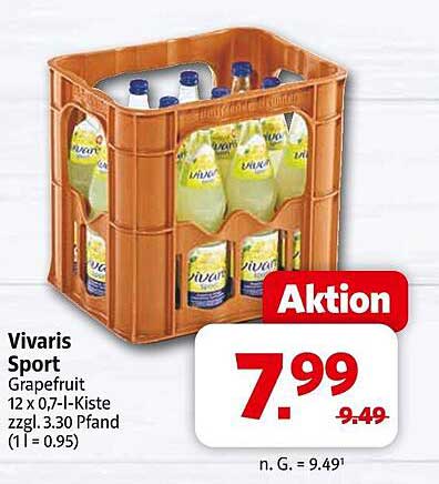 Vivaris Sport Grapefruit 12 x 0,7-l-Kiste