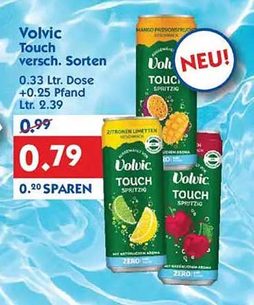 Volvic Touch verschiedene Sorten, 0.33 Ltr. Dose