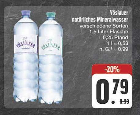 Vöslauer natürliches Mineralwasser 1,5 Liter Flasche