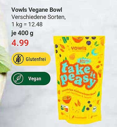 Vowls Vegane Bowl - Verschiedene Sorten