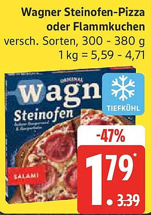 Wagner Steinofen-Pizza oder Flammkuchen - verschiedene Sorten
