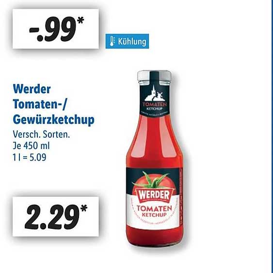 Werder Tomaten-/Gewürzketchup 450 ml