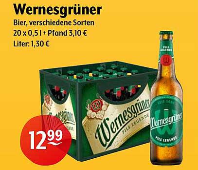 Wernesgrüner Bier - 20 x 0,5 l Kasten