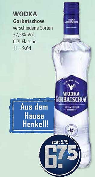 WODKA Gorbattschow 0,7l – Diverse Sorten 37,5% Vol.