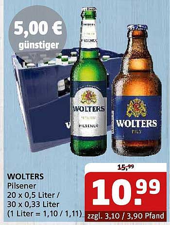 WOLTERS Pilsener 20 x 0,5 Liter / 30 x 0,33 Liter