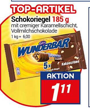 WUNDERBAR Schokoriegel 185 g