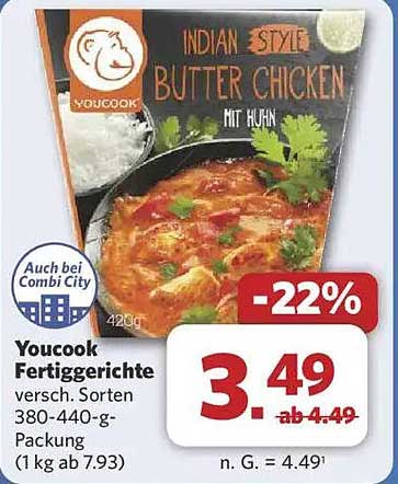 Youcook Fertiggerichte - Butter Chicken 420g