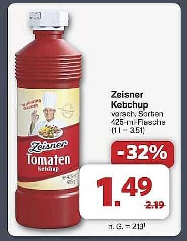 Zeisner Ketchup 425 ml - Jetzt nur für 1,49 €!