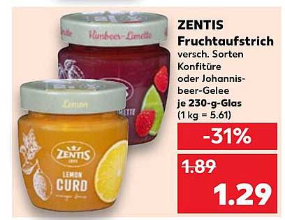 ZENTIS Fruchtaufstrich versch. Sorten Konfitüre oder Johannisbeer-Gelee je 230-g-Glas