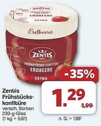Zentis Frühstücks-Konfitüre Erdbeere 230 g