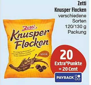 Zetti Knusper Flocken verschiedene Sorten 120/130 g