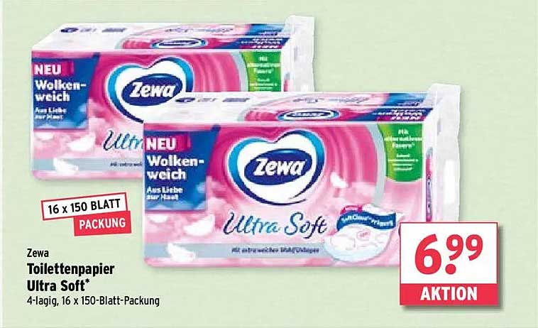 Zewa Toilettenpapier Ultra Soft - 16 x 150 Blatt