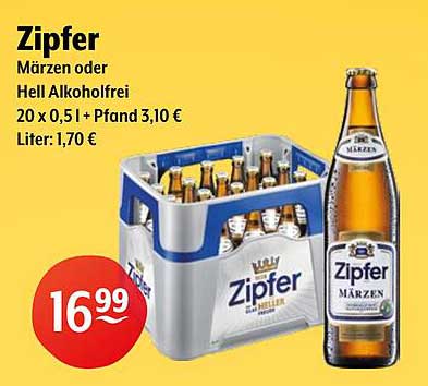Zipfer Märzen oder Hell Alkoholfrei 20 x 0,5 l