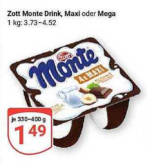 Zott Monte Drink, Maxi oder Mega