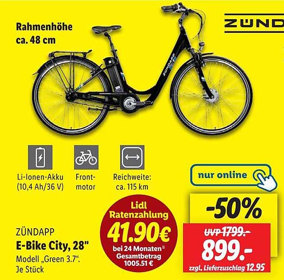 ZÜNDAPP E-Bike City, 28" - jetzt zum halben Preis!