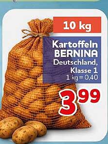 10 kg Kartoffeln BERNNINA Deutschland, Klasse 1, 1 kg = 0,40