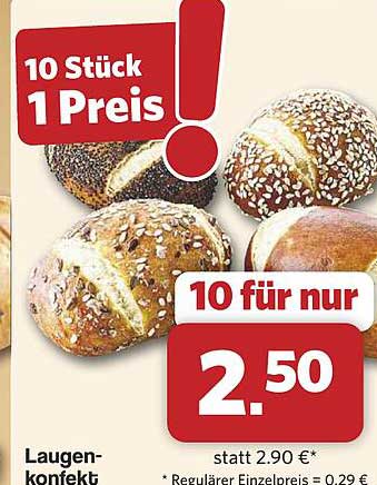 10 Stück 1 Preis! 10 für nur 2.50 Laugenkonfekt