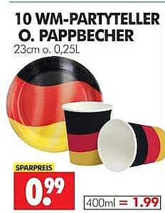 10 WM-PARTYTELLER O. PAPPECHER 23cm o. 0,25L