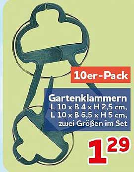 10er-Pack Gartenklammern L 10 x B 4 x H 2,5 cm, L 10 x B 6,5 x H 5 cm, zwei Größen im Set
