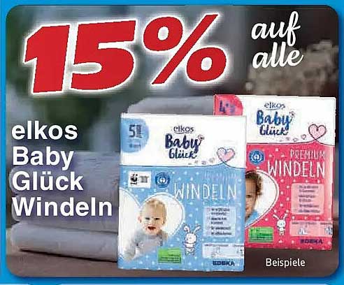 15% auf alle elkos Baby Glück Windeln