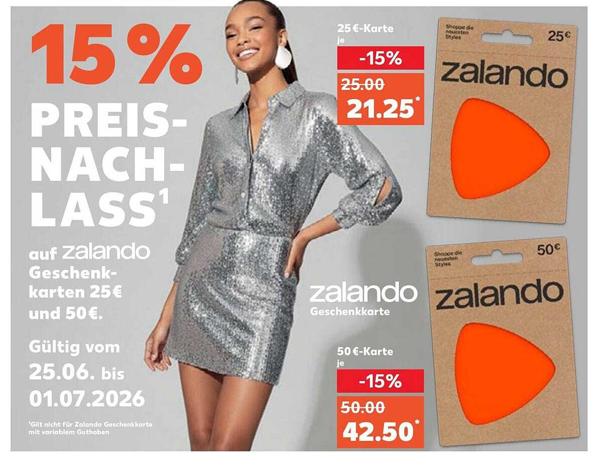 15% PREIS-NACH-LASS¹ auf Zalando Geschenkkarten 25€ und 50€